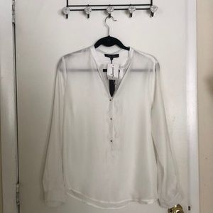 Honey Punch Women's Sheer White Top (Size Large)